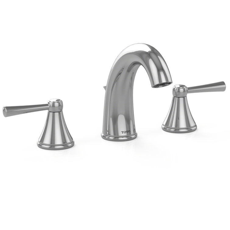 Polished Nickel Two Handle Widespread Bathroom Faucet