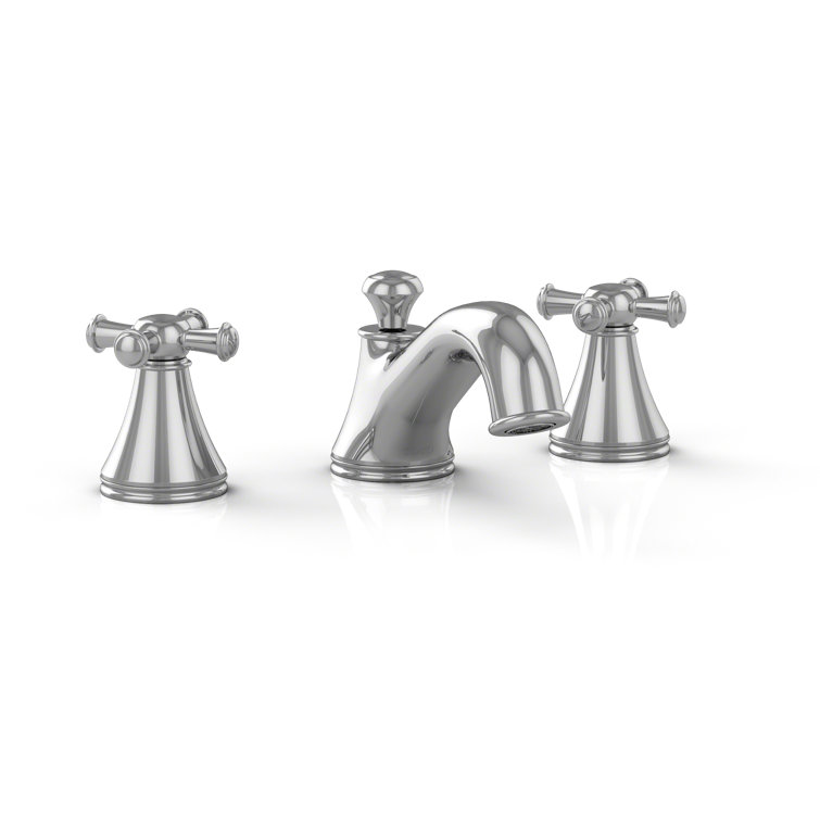 Vivian Polished Chrome Widespread 1.2 GPM Bathroom Faucet with Cross Handles