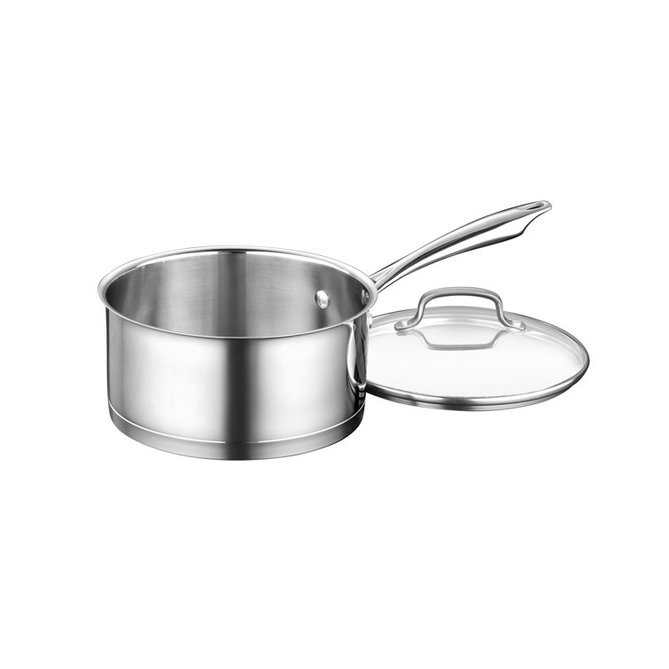 Cuisinart 3 Quart Stainless Steel Saucepan with Glass Lid