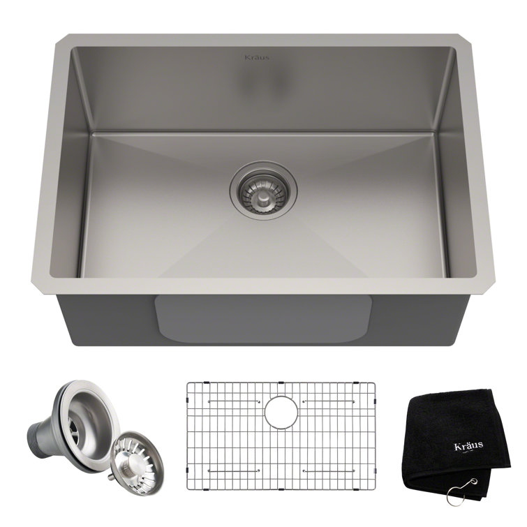 Kraus 26" Stainless Steel Undermount Single Bowl Kitchen Sink