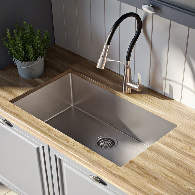 28-Inch Stainless Steel Undermount Single Bowl Kitchen Sink