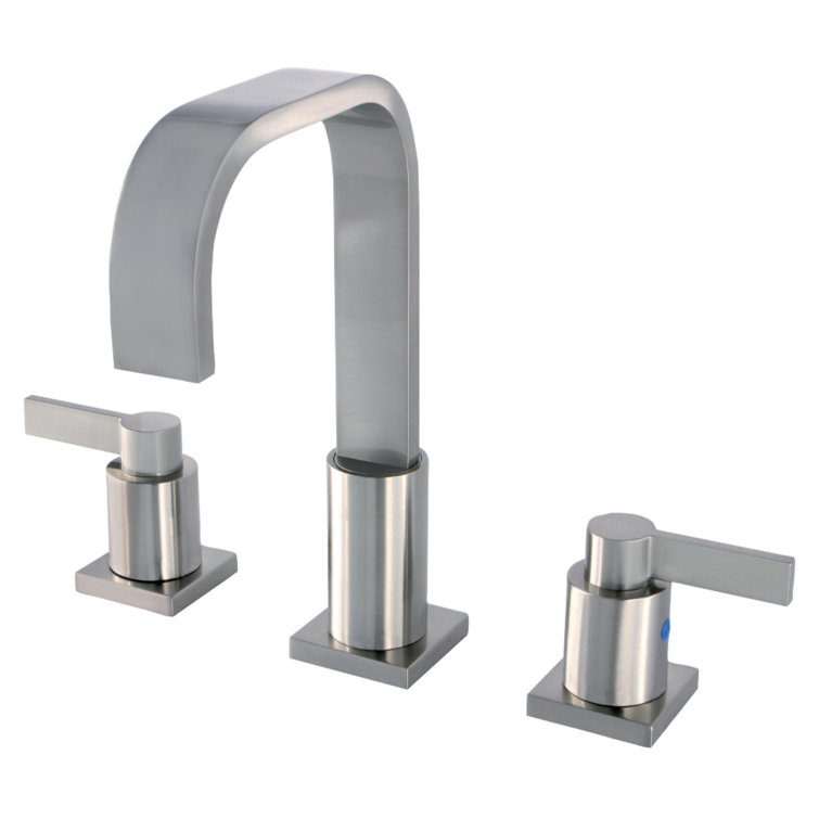 Brushed Nickel Modern Widespread Bathroom Faucet with Pop-Up Drain