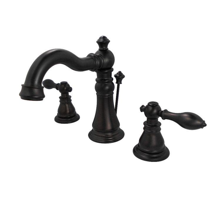 Elegant Matte Black Widespread Bathroom Faucet with Bronze Accents