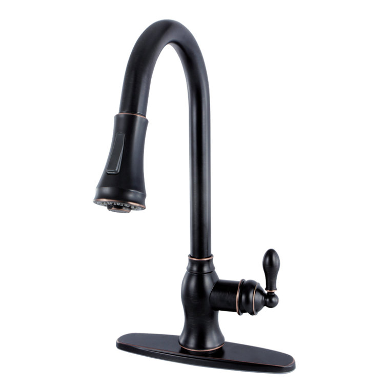Naples Bronze Single-Handle Pull-Down Kitchen Faucet