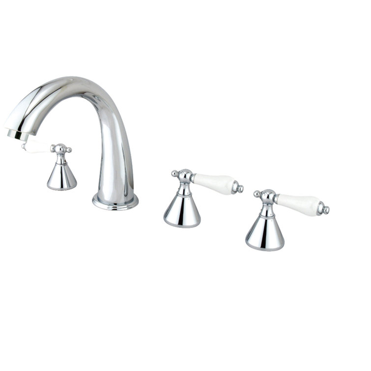 Polished Chrome Roman Tub Faucet with Hand Shower