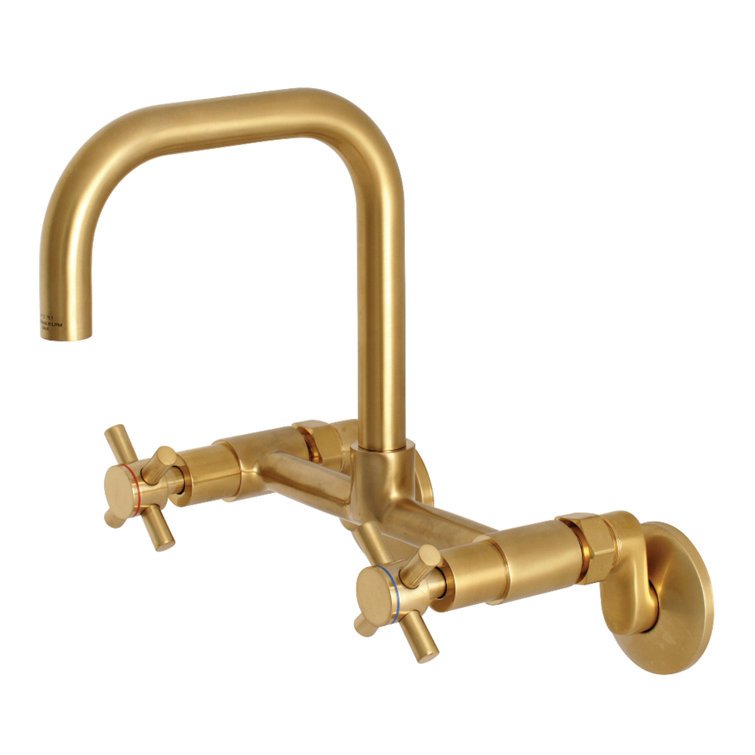 Concord Modern Chrome Wall Mount Kitchen Faucet with Cross Handles