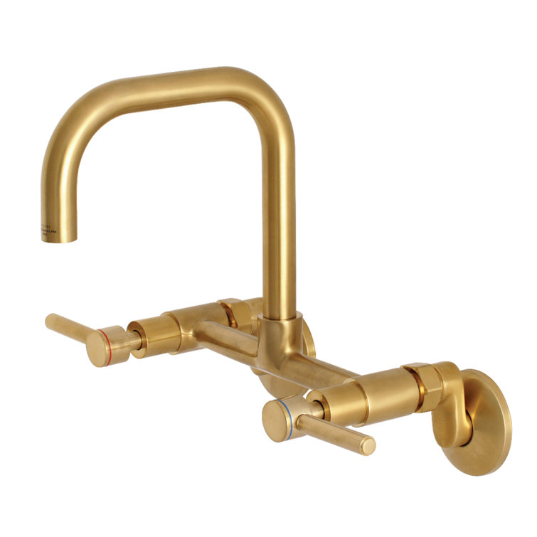 Modern Matte Black Brass Wall Mount Kitchen Faucet