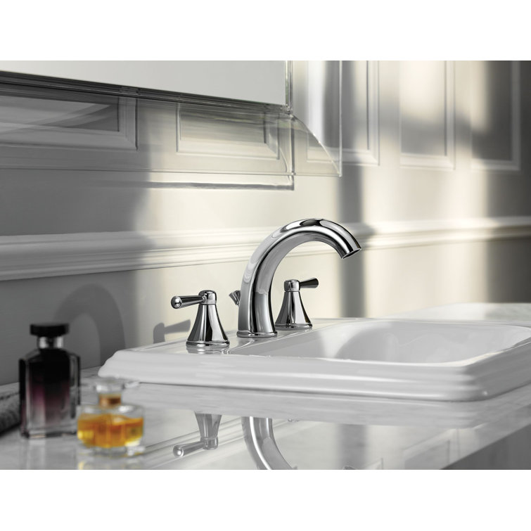 Polished Nickel Two Handle Widespread Bathroom Faucet