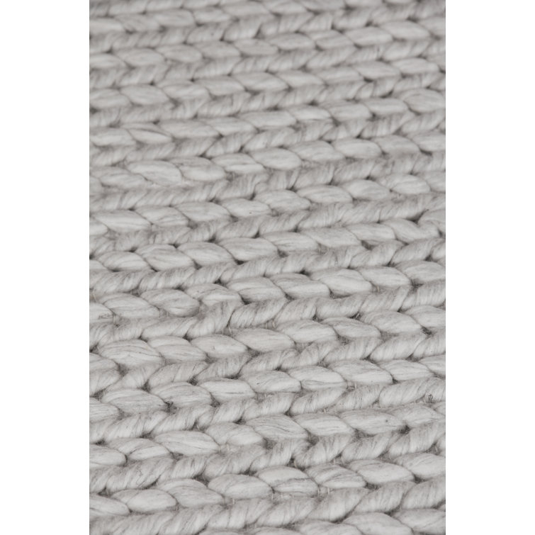 Handmade Gray Braided Cotton and Synthetic 9' x 12' Rug
