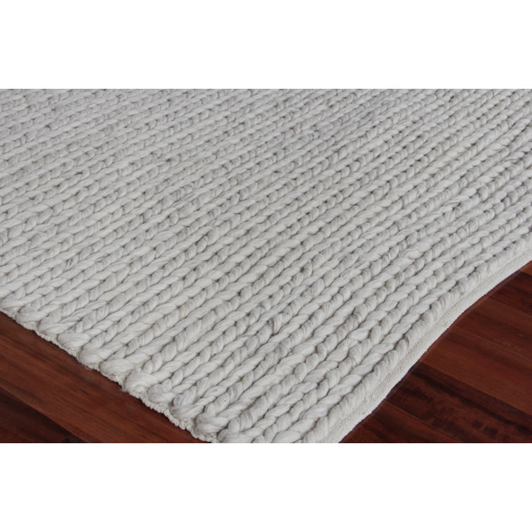 Handmade Gray Braided Cotton and Synthetic 9' x 12' Rug