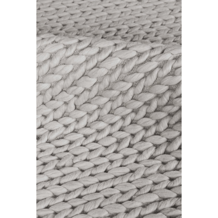 Handmade Gray Braided Cotton and Synthetic 9' x 12' Rug