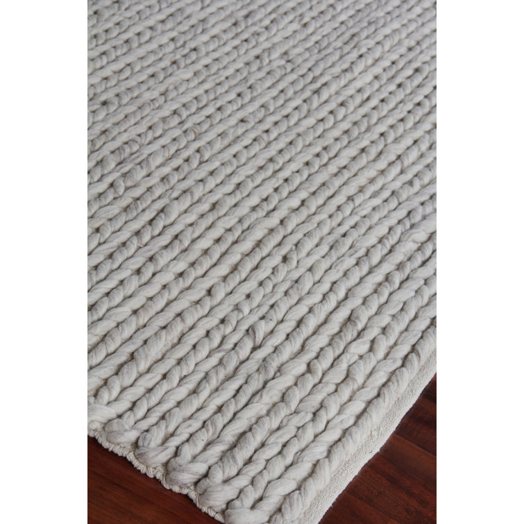 Handmade Gray Braided Cotton and Synthetic 9' x 12' Rug