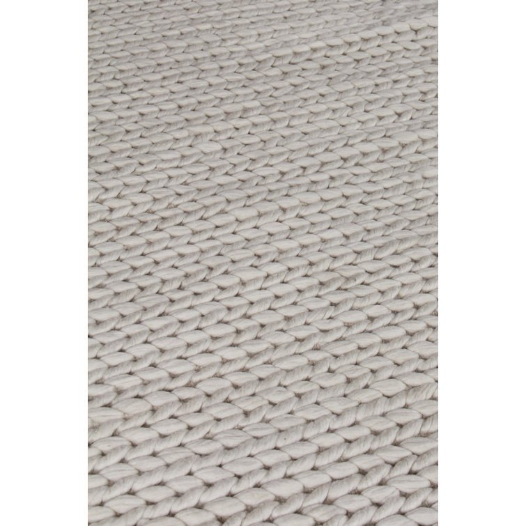 Handmade Gray Braided Cotton and Synthetic 9' x 12' Rug