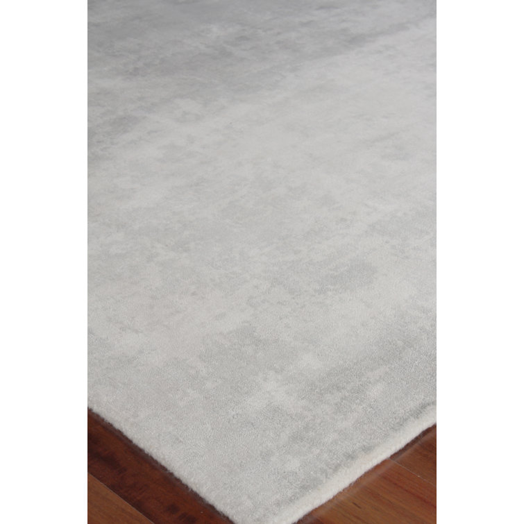 Gray Handmade 10' x 14' Viscose Area Rug