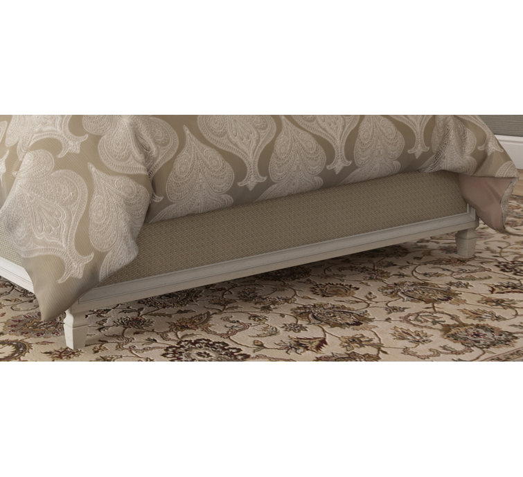 King Off-White Woven Rattan Upholstered Bed with Headboard