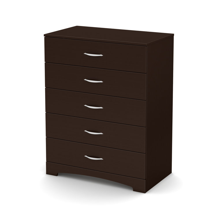 Chocolate 5-Drawer Dresser with Soft Close Drawer
