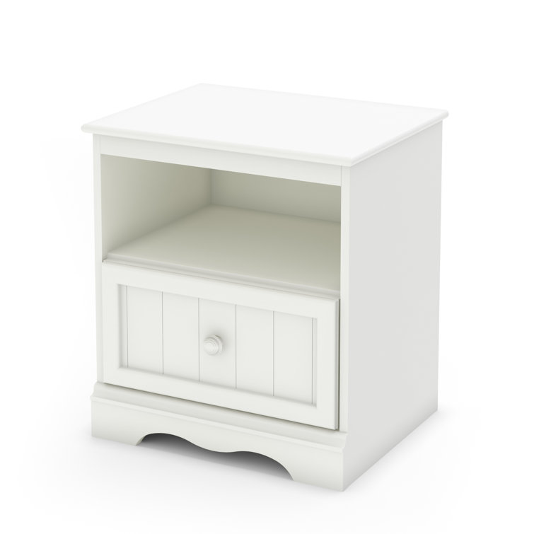 Savannah Pure White 1-Drawer Nightstand