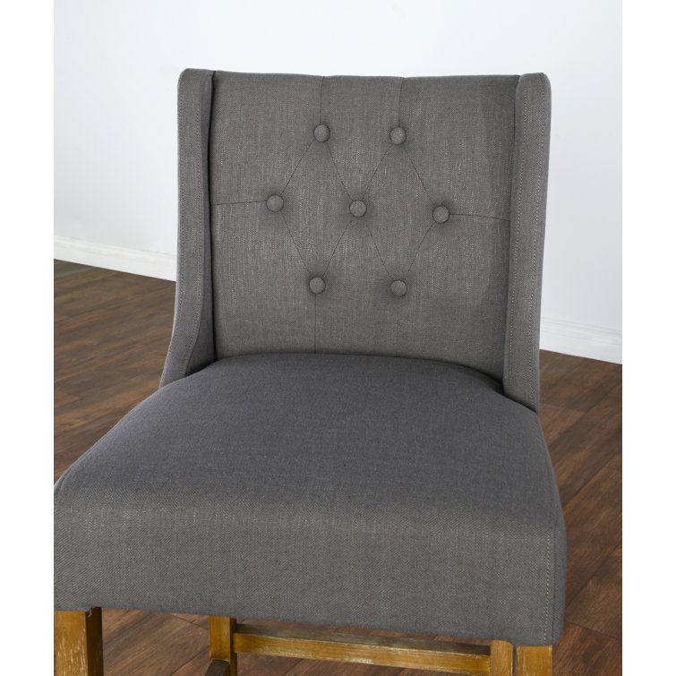 Transitional Avah Swivel Bar & Counter Stool in Brown Wood & Metal