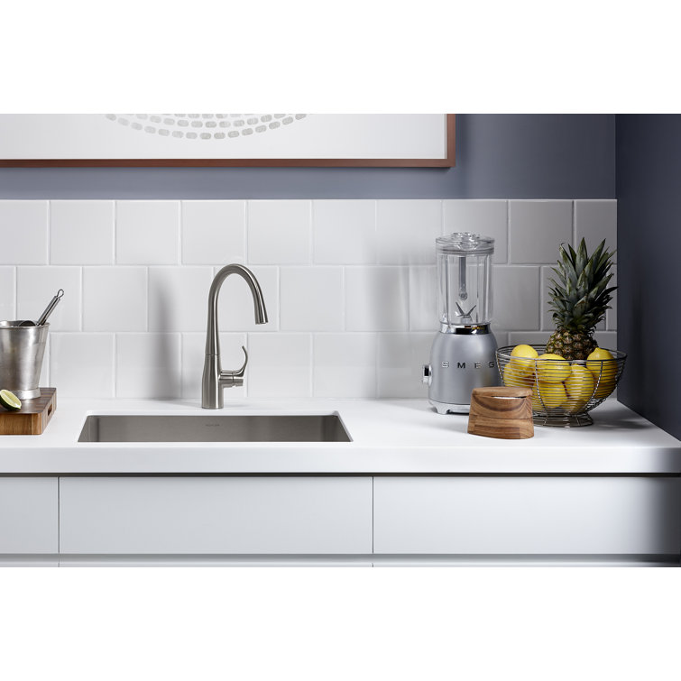 Vibrant Stainless Steel High-Arch Single-Handle Bar Faucet