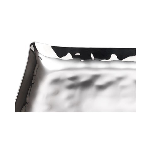 Aurora Elegant Hand-Hammered Stainless Steel Rectangular Tray