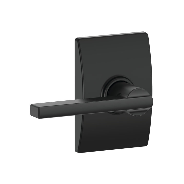 Matte Black Latitude Passage Door Lever with Century Trim