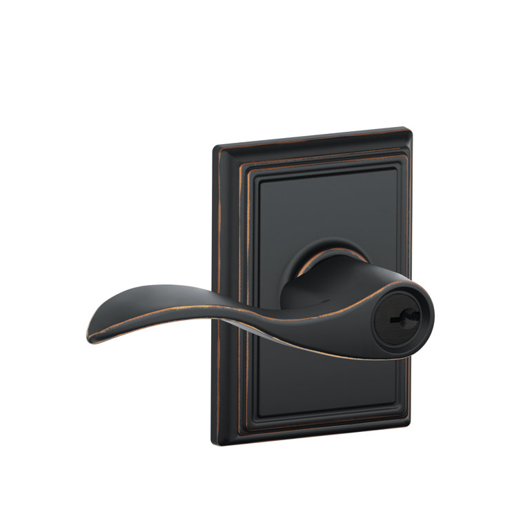 Aged Bronze Lever Entry Door Lock with Addison Trim