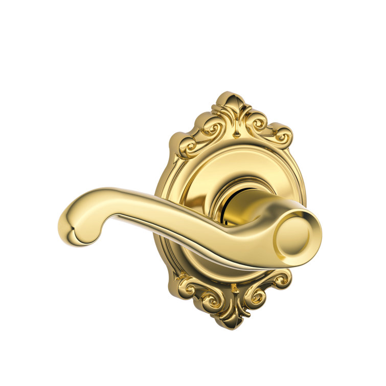 Bright Brass Traditional Flair Lever with Brookshire Trim