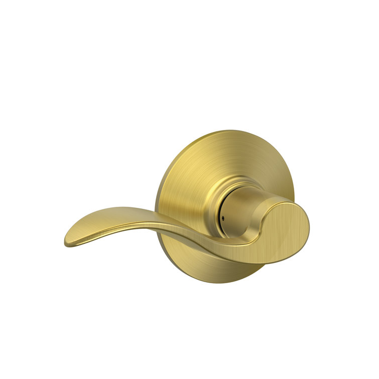 Satin Brass Wave Design Metal Passage Door Lever