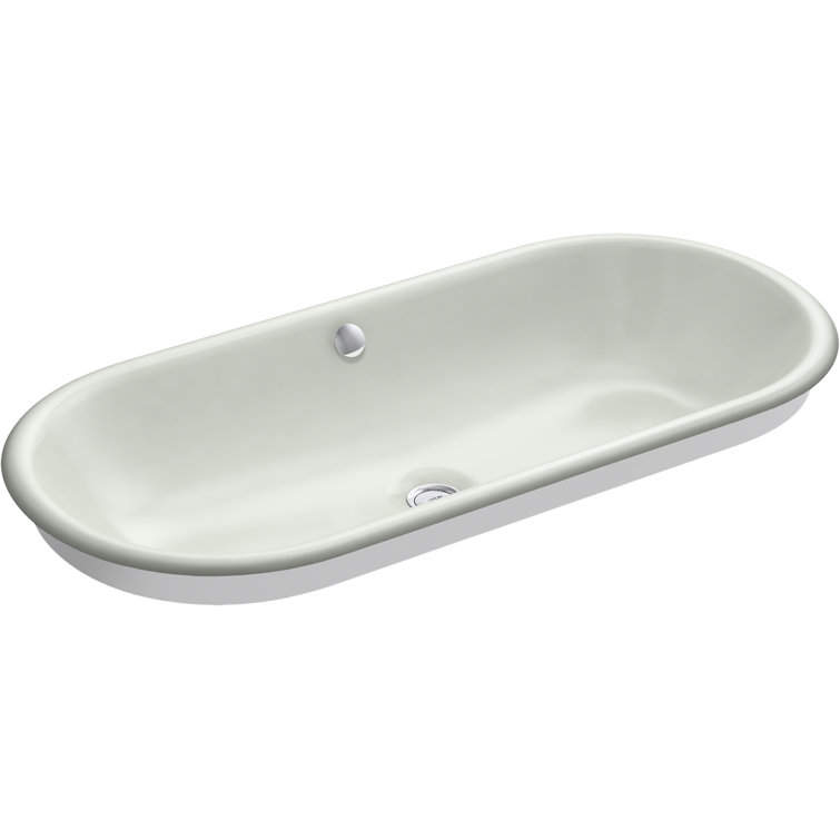 Sea Salt Cast Iron Oval Undermount Vessel Bathroom Sink