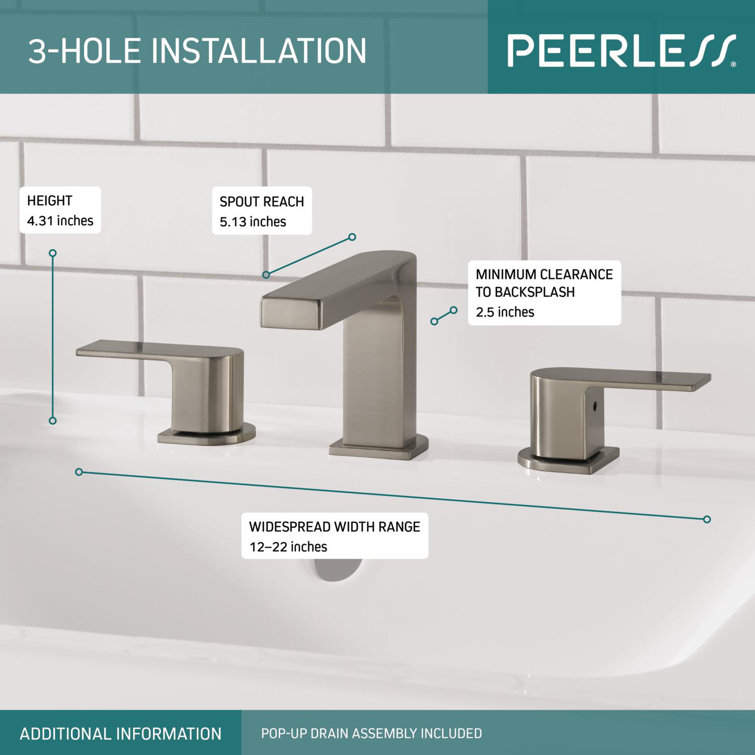 Xander Brushed Nickel Widespread Bathroom Faucet with Drain