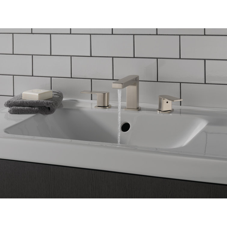 Xander Brushed Nickel Widespread Bathroom Faucet with Drain