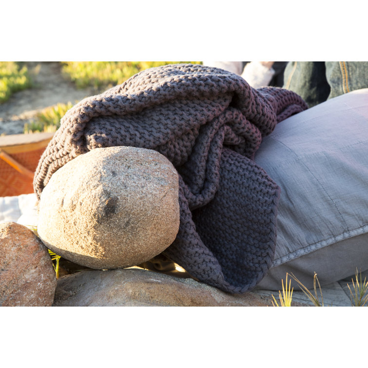 Midnight Electric Chunky Knitted 5 lb. Throw with Braided Tassels
