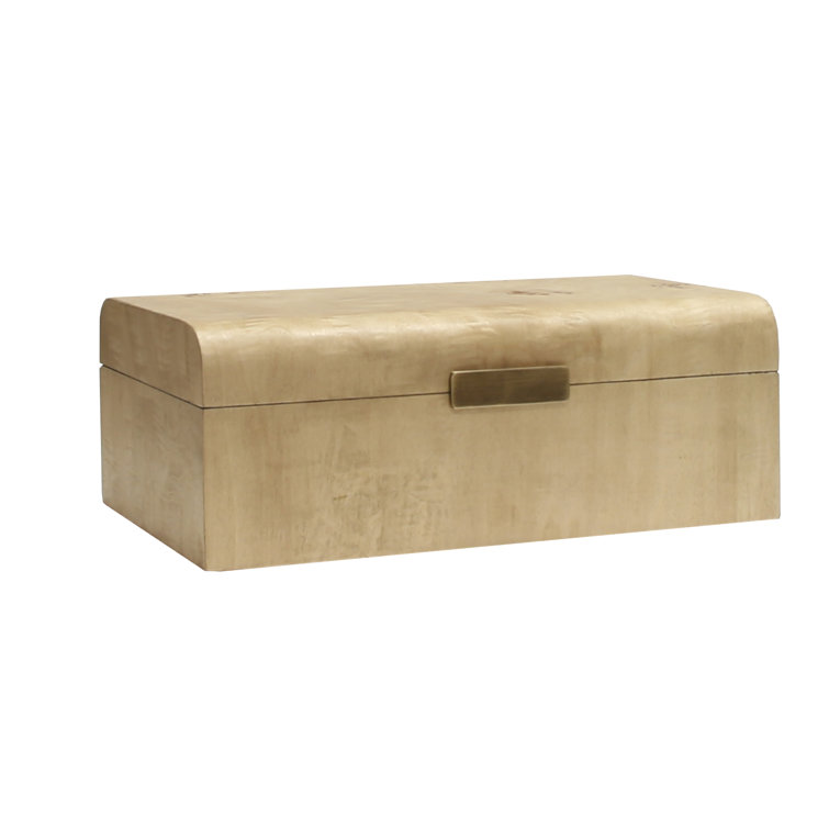 Burl Wood Lidded Decorative Box with Dividers