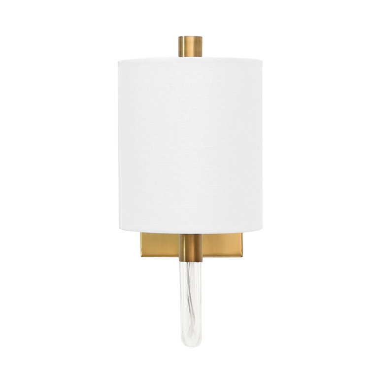 Antique Brass and Acrylic Dimmable Wall Sconce