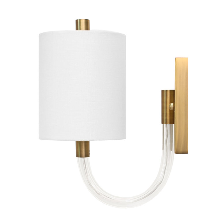 Antique Brass and Acrylic Dimmable Wall Sconce