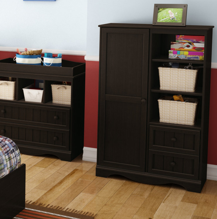 Savannah Espresso Kids Armoire with Adjustable Shelves