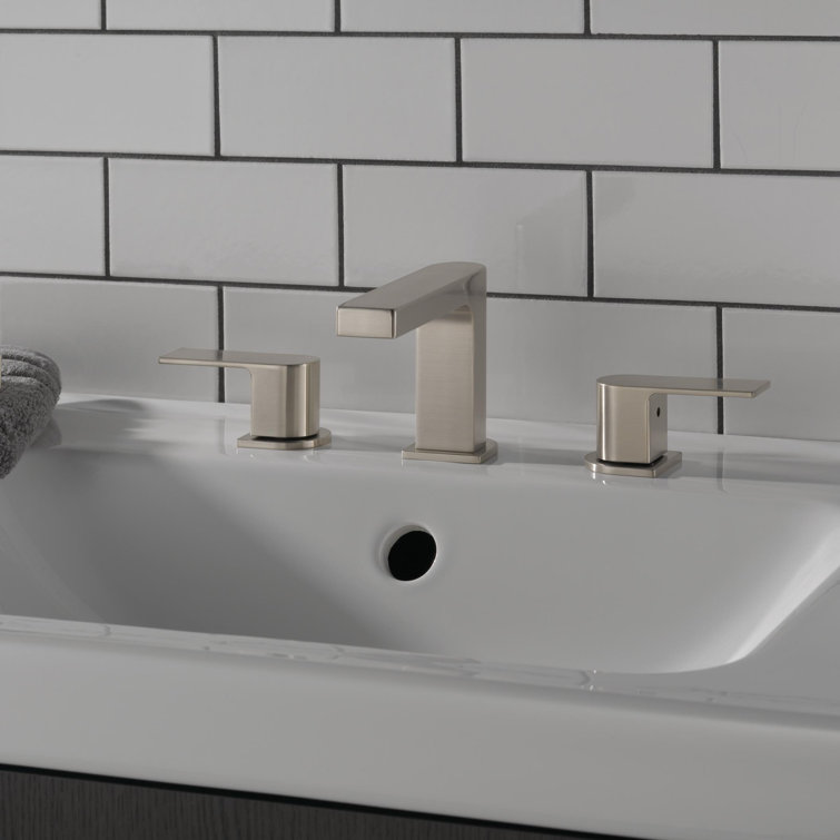 Xander Brushed Nickel Widespread Bathroom Faucet with Drain