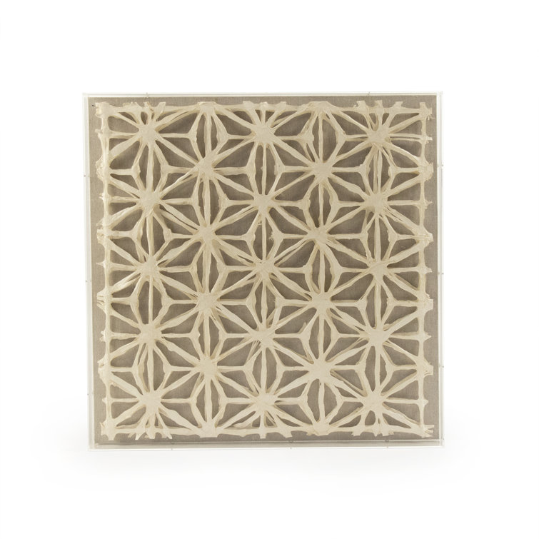 Geometric Patterned Paper Artwork in Acrylic Frame