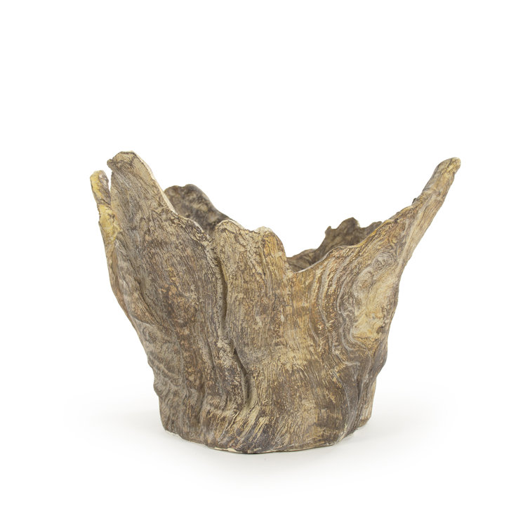 Distressed Brown Small Wooden Tree Trunk Sculpture