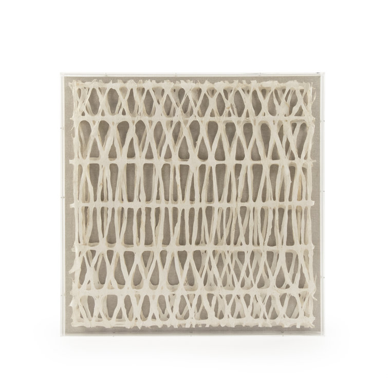Neutral Abstract Paper Art with Acrylic Frame