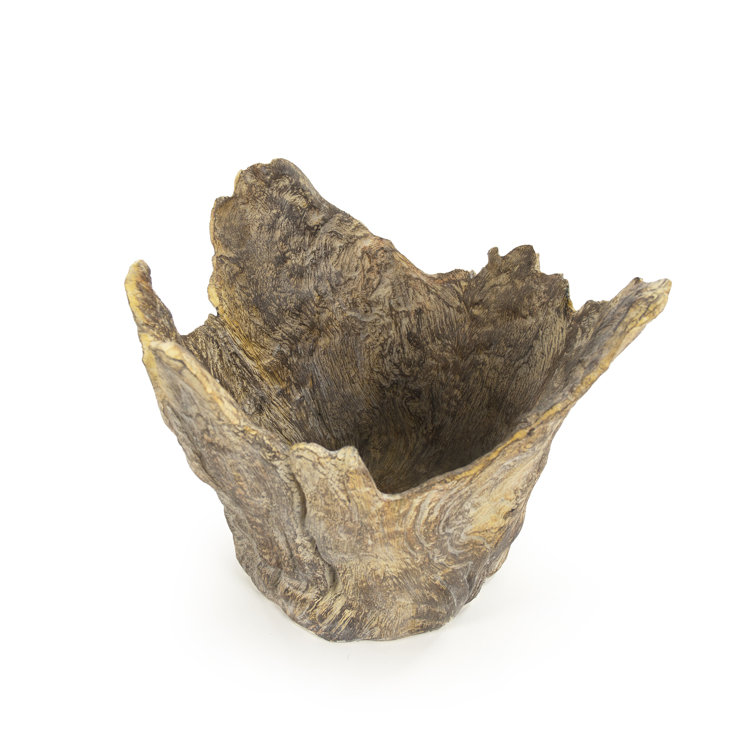 Distressed Brown Small Wooden Tree Trunk Sculpture