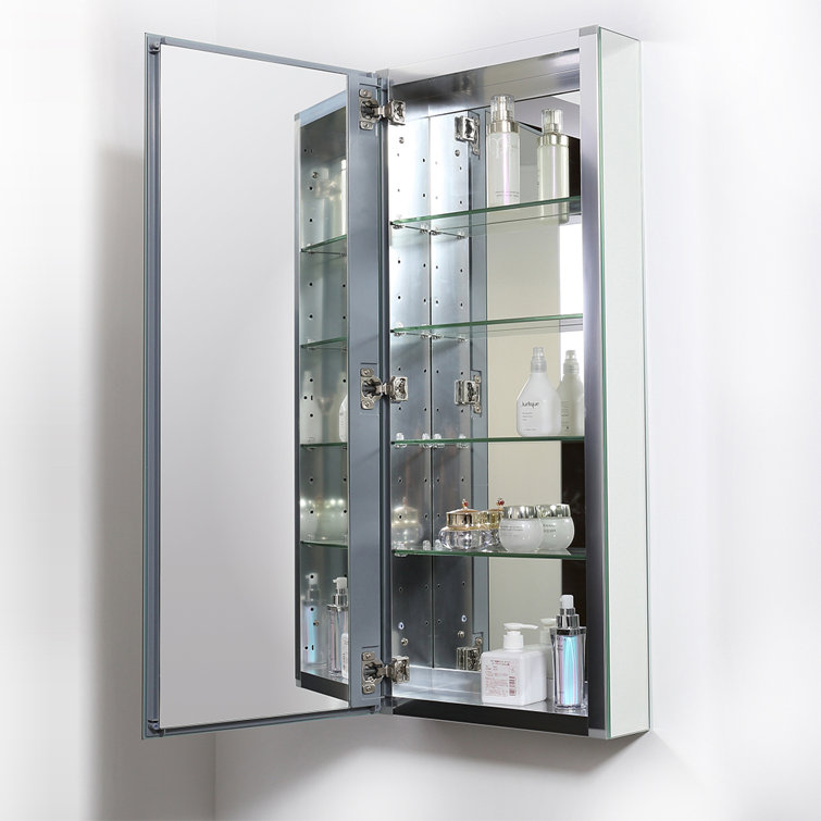 Modern Frameless Mirrored Aluminum Bathroom Medicine Cabinet