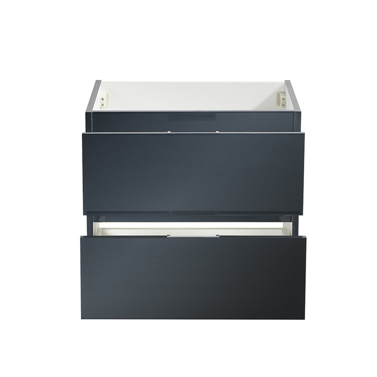 Valencia 24" Glossy Gray MDF Wall-Mount Vanity Base