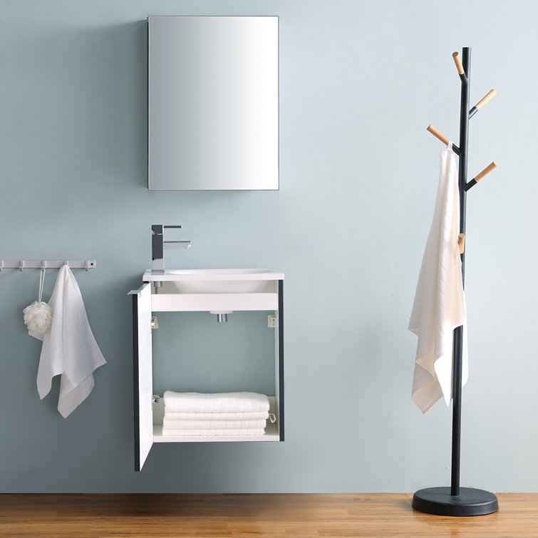 Valencia 20" Glossy Gray Wall-Mounted Vanity Set with Medicine Cabinet