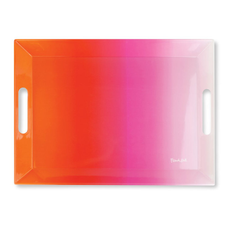Pink Ombre Rectangular Melamine Serving Tray