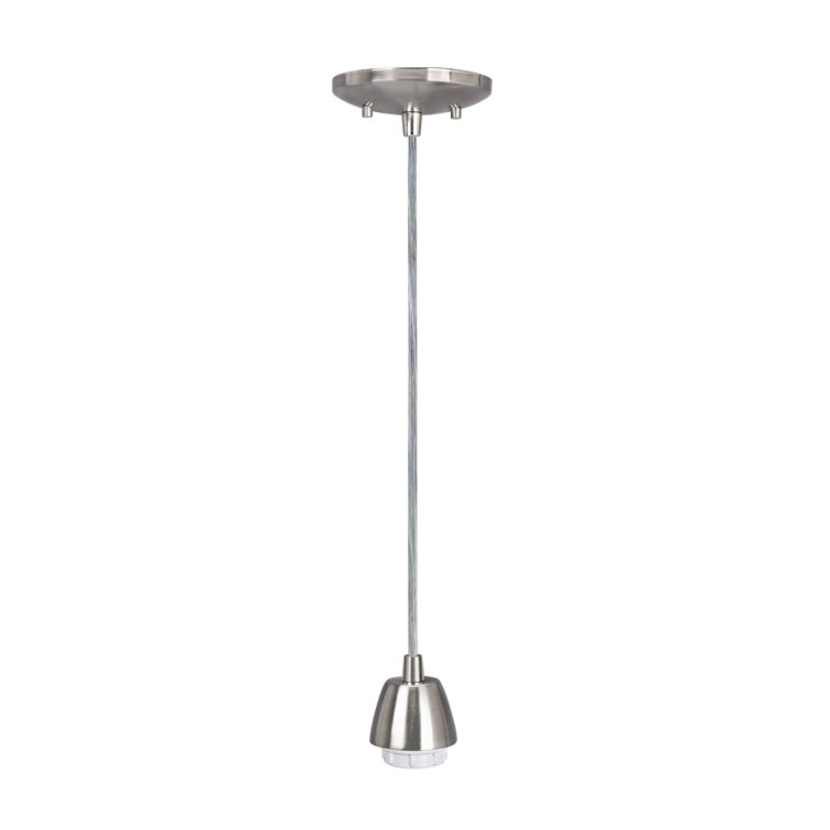 Satin Nickel Mini Pendant Light with Metal Shade