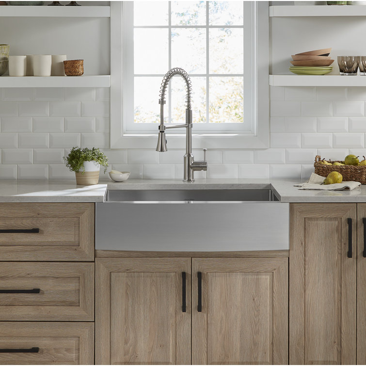 Pekoe 33'' Stainless Steel Farmhouse Apron Sink