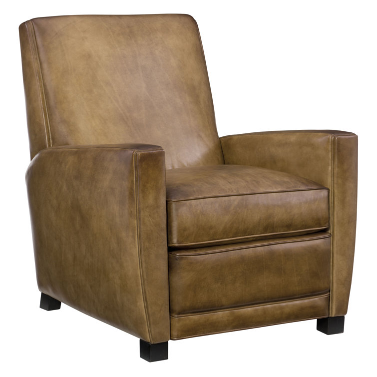 Brown Leather Recliner with Manufactured Wood Frame