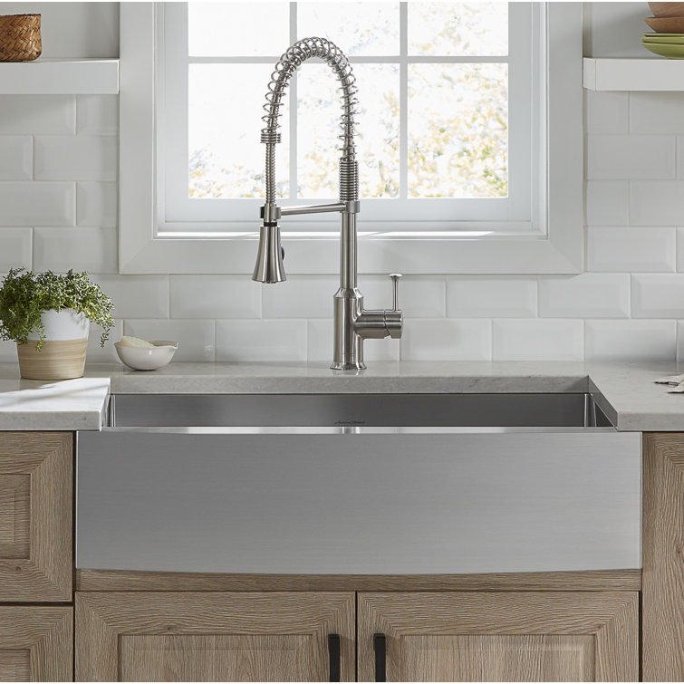 Pekoe 33'' Stainless Steel Farmhouse Apron Sink