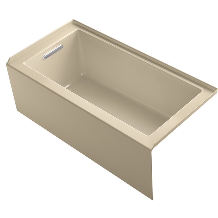 Black Acrylic 60" x 30" Alcove Soaking Bathtub